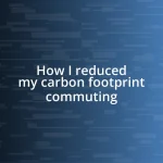 How I reduced my carbon footprint commuting