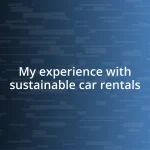 My experience with sustainable car rentals