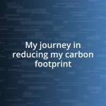 My journey in reducing my carbon footprint