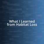 What I Learned from Habitat Loss